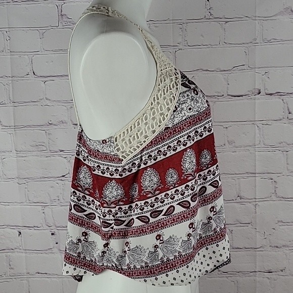 Forever 21 Red, Black, and Cream Tanktop.  Size Small - Picture 2 of 6